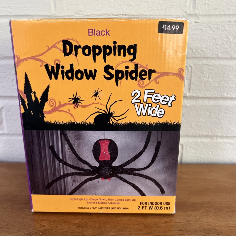 Walgreens Black Dropping Widow Spider Animatronic Prop Halloween Box 2014